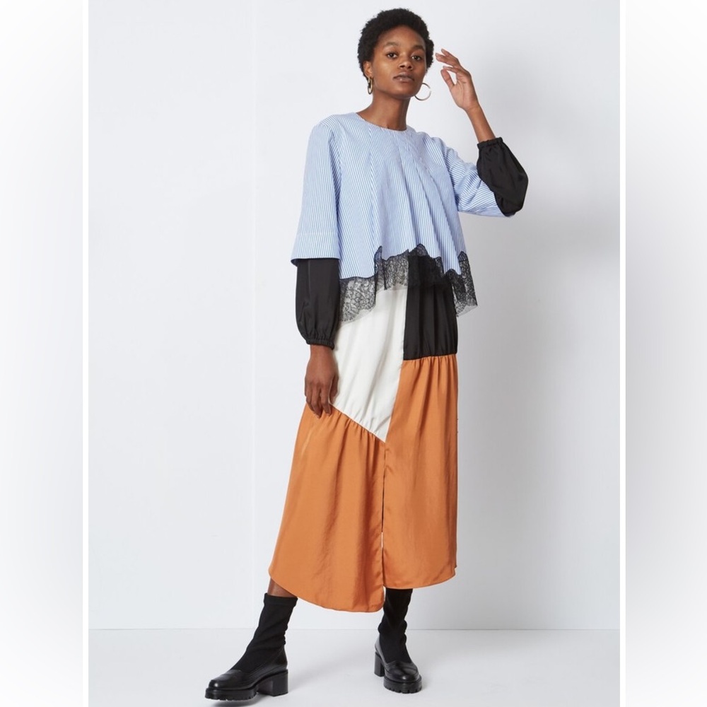 Tibi Camille Collage Asymmetrical Dress NWT